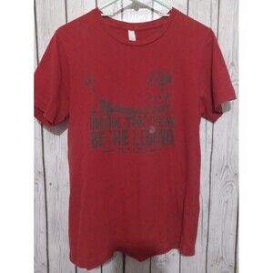 Canvas Santa Fe Brewing Company Red T-Shirt Medium Pepe Loco Luchador Gift